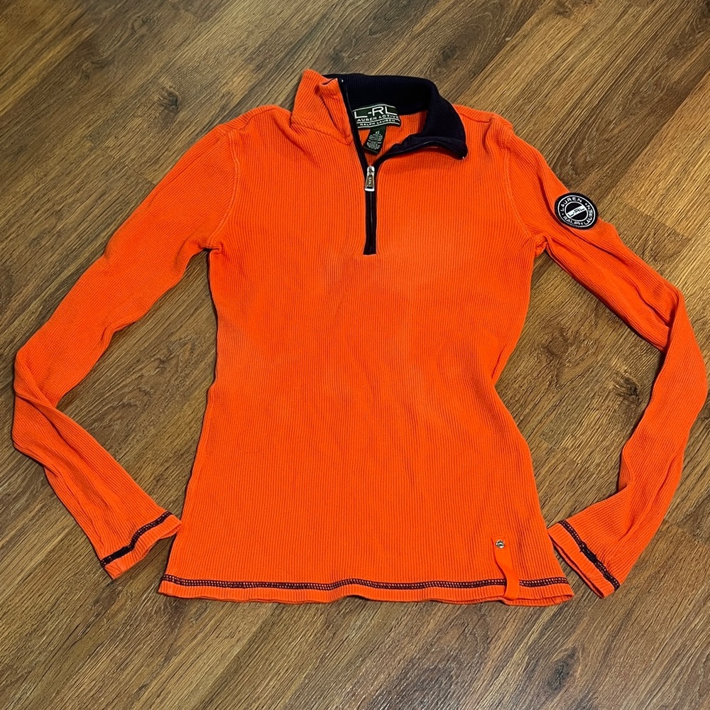 Ralph Lauren Active - Orange Quarter-Zip Women's Top - XS 🧡